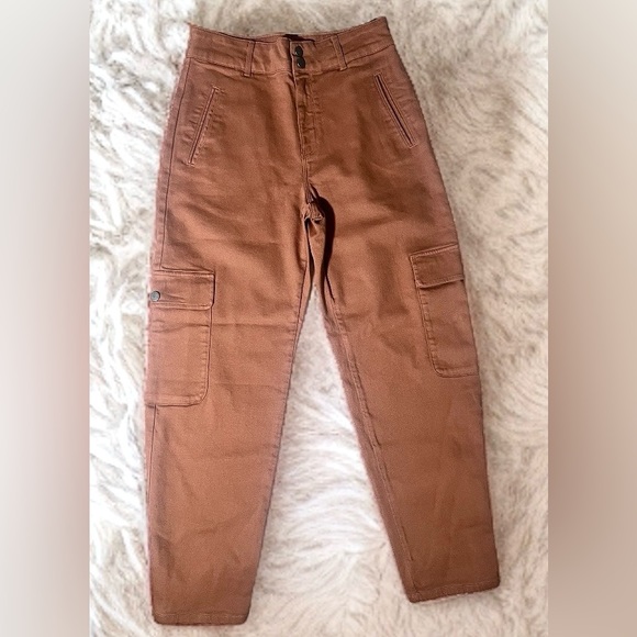 MAVI ELSIE CARGO High Rise Cinnamon Color Denim Pants Size 27 Women's NWT - Picture 1 of 5